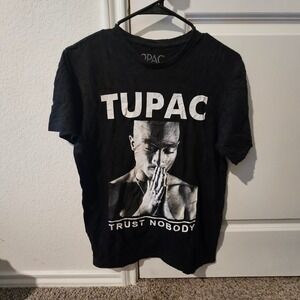 2PAC Trust Nobody T-Shirt Mens Size Small Hip Hop Rap Tee Black Cotton